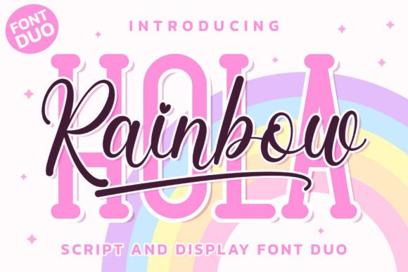 Hola Rainbow Duo: A Playful Display Font for Editorial Charm